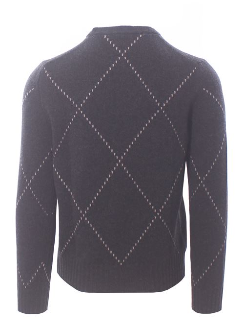 wool and cashmere marquetry crew neck LA FILERIA | 1315619653098